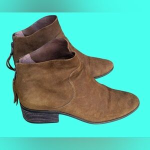 LUCKY BRAND LAHELA Brown Suede Leather Ankle Boots, WOMENS SHOES SIZE 8M